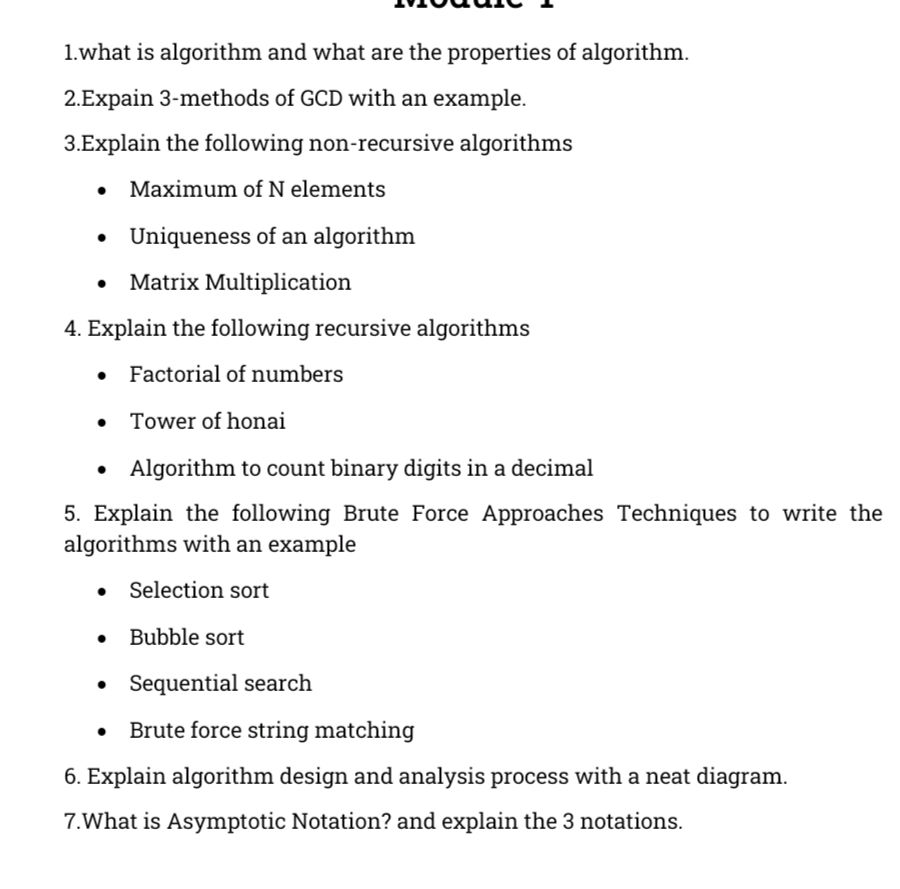 1. what is algorithm and what are the | StudyX