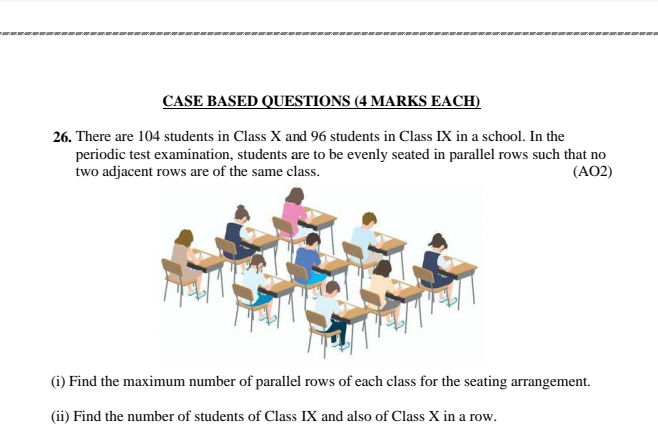There are 104 students in Class X and 96