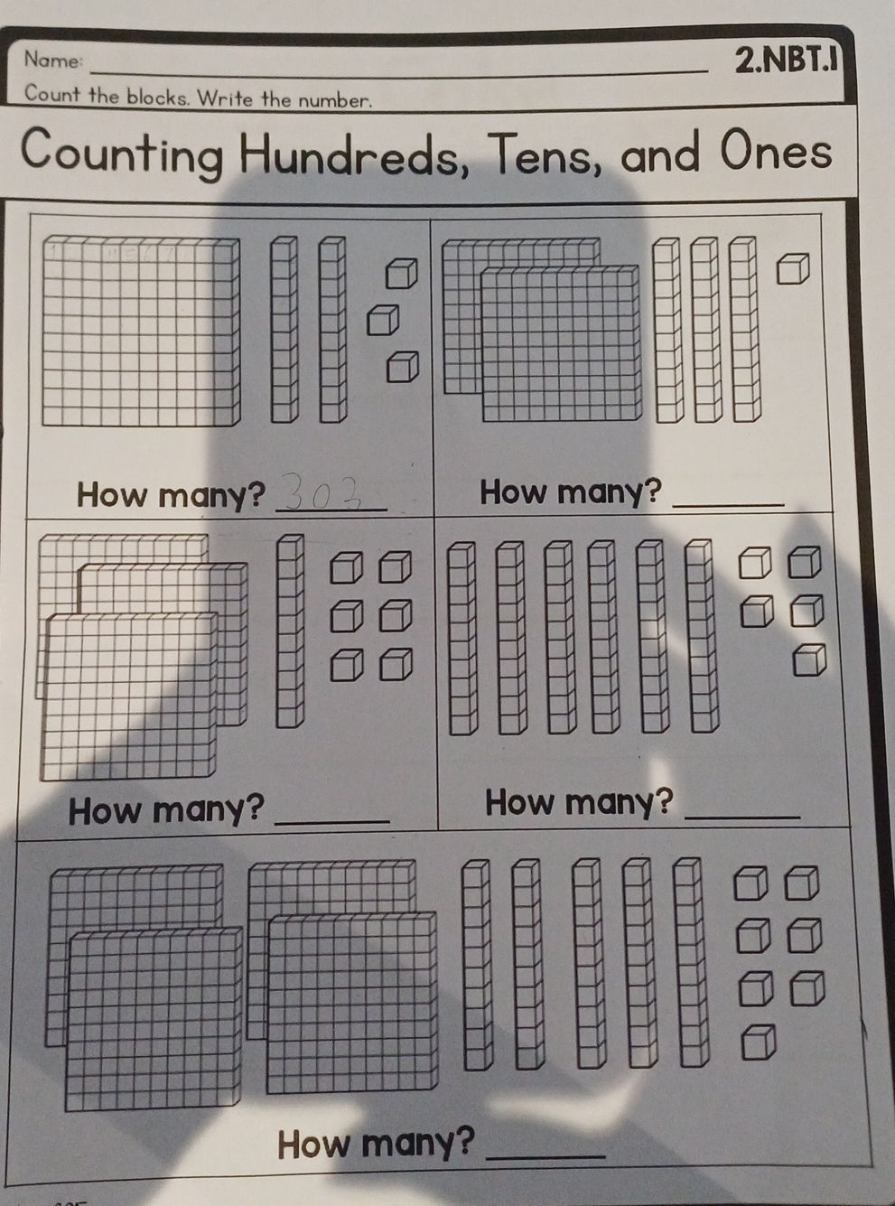 Count the blocks. Write the number. How | StudyX