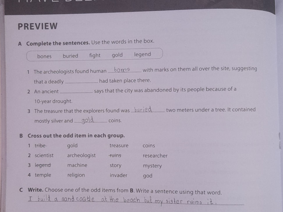 A Complete the sentences. Use the words in | StudyX