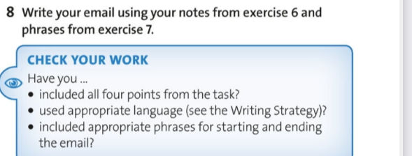 8 Write your email using your notes from | StudyX