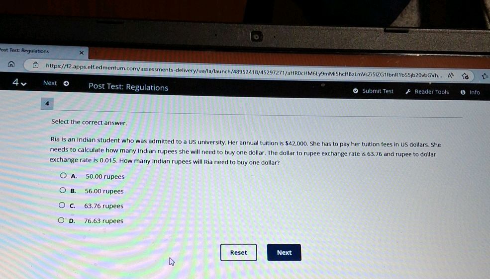 Ria is an Indian student who was admitted to