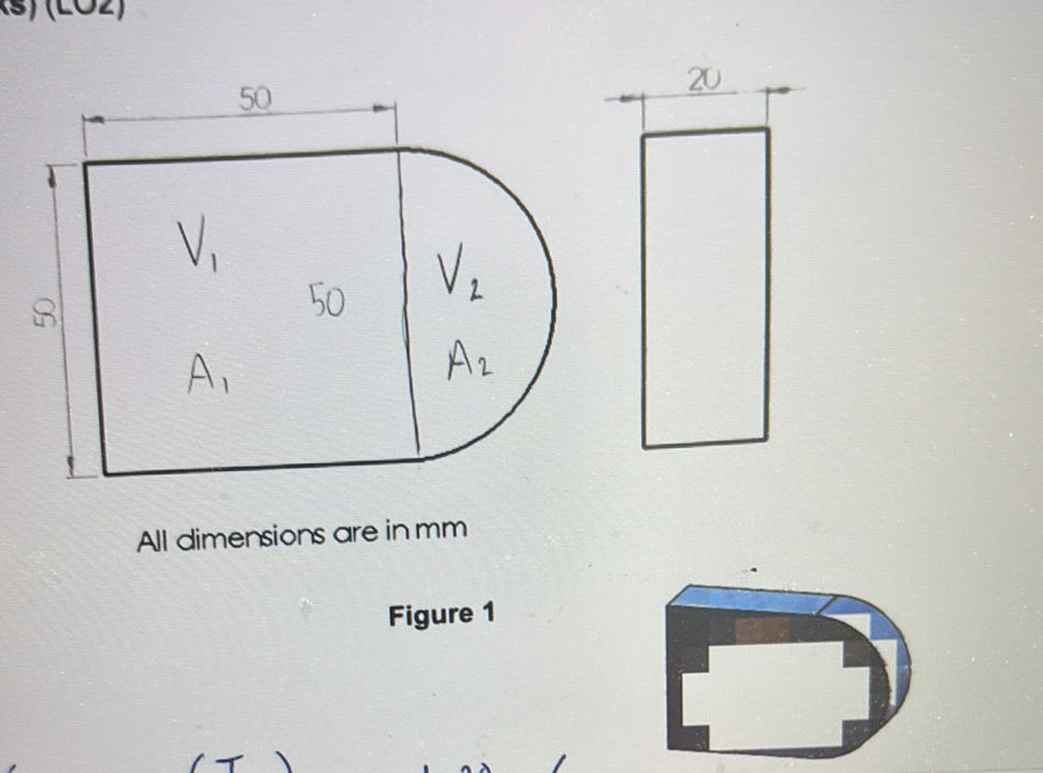 The image shows a 3D shape with dimensions | StudyX
