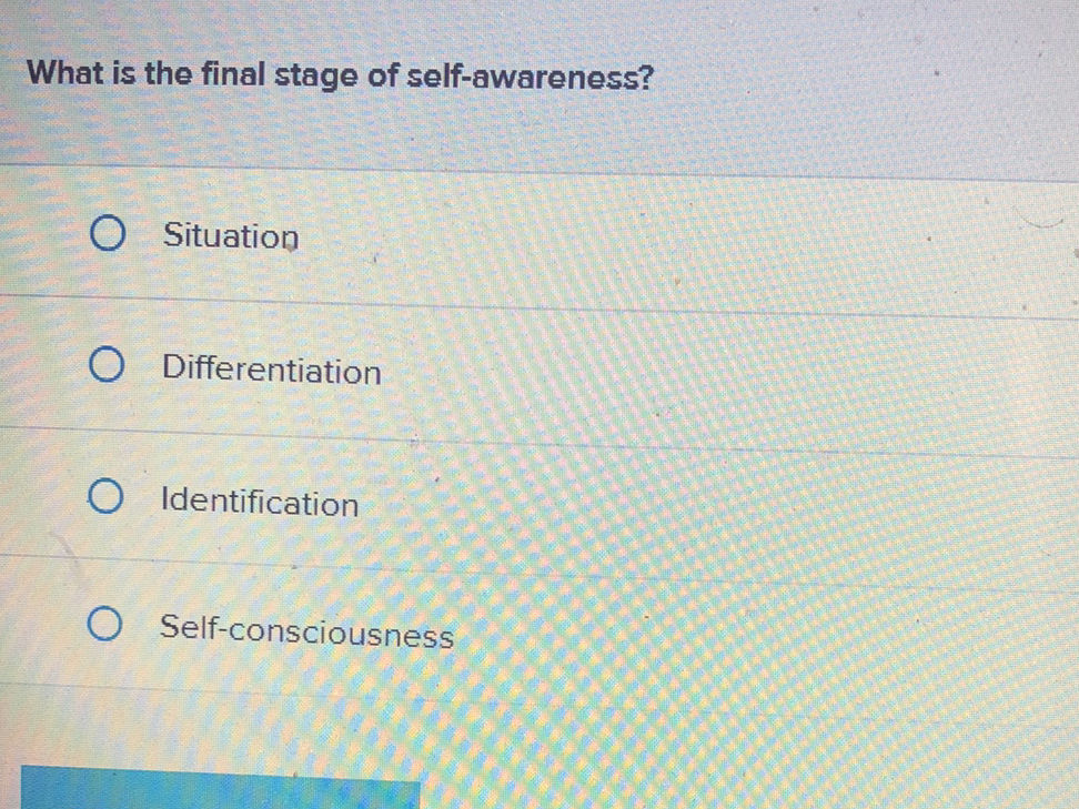 What is the final stage of self-awareness? | StudyX