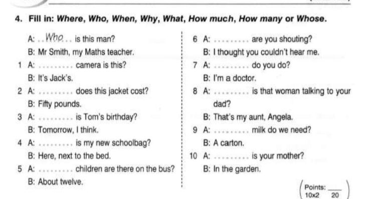 4. Fill in: Where, Who, When, Why, What, How | StudyX