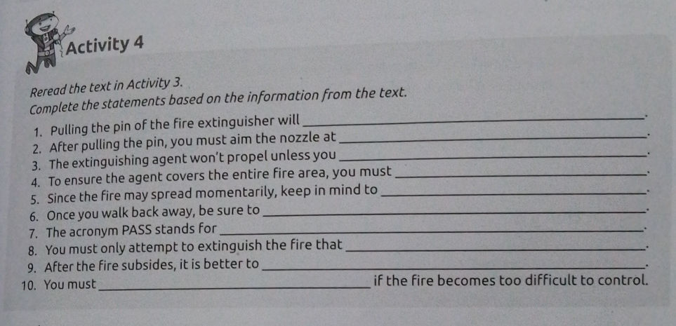 Reread the text in Activity 3. Complete the | StudyX