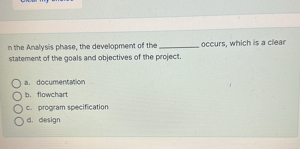 n the Analysis phase, the development of the | StudyX