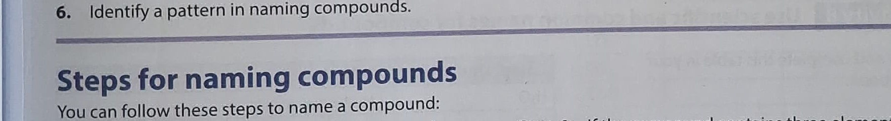 6. Identify a pattern in naming compounds. | StudyX