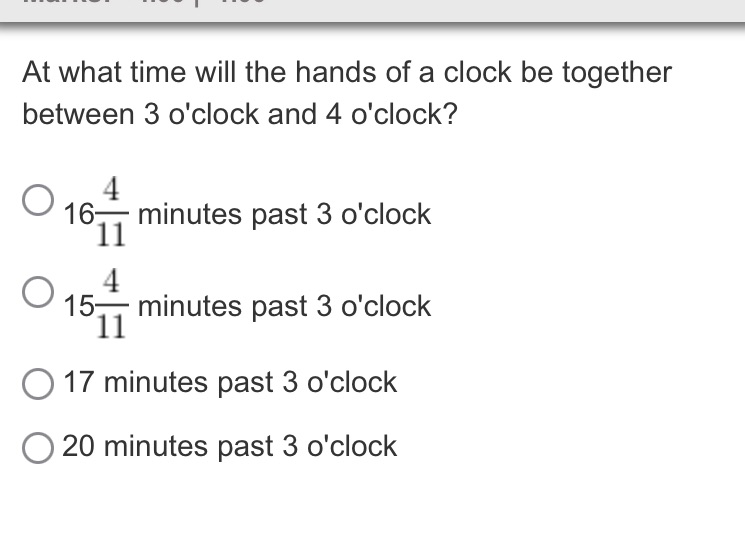 At what time will the hands of a clock be | StudyX