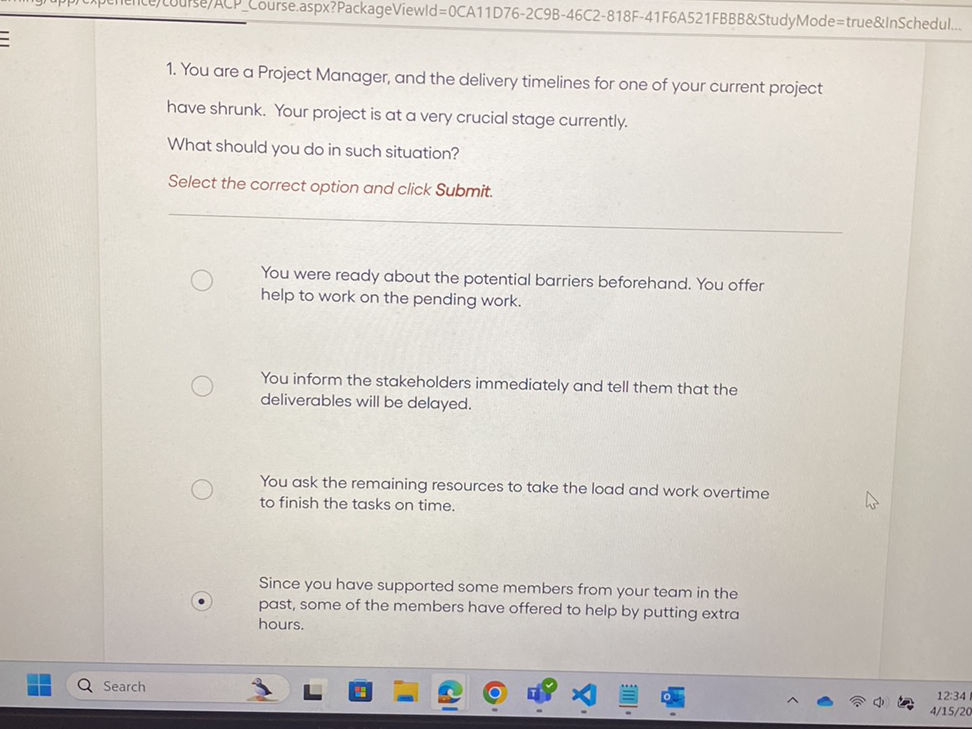 1. You are a Project Manager, and the | StudyX