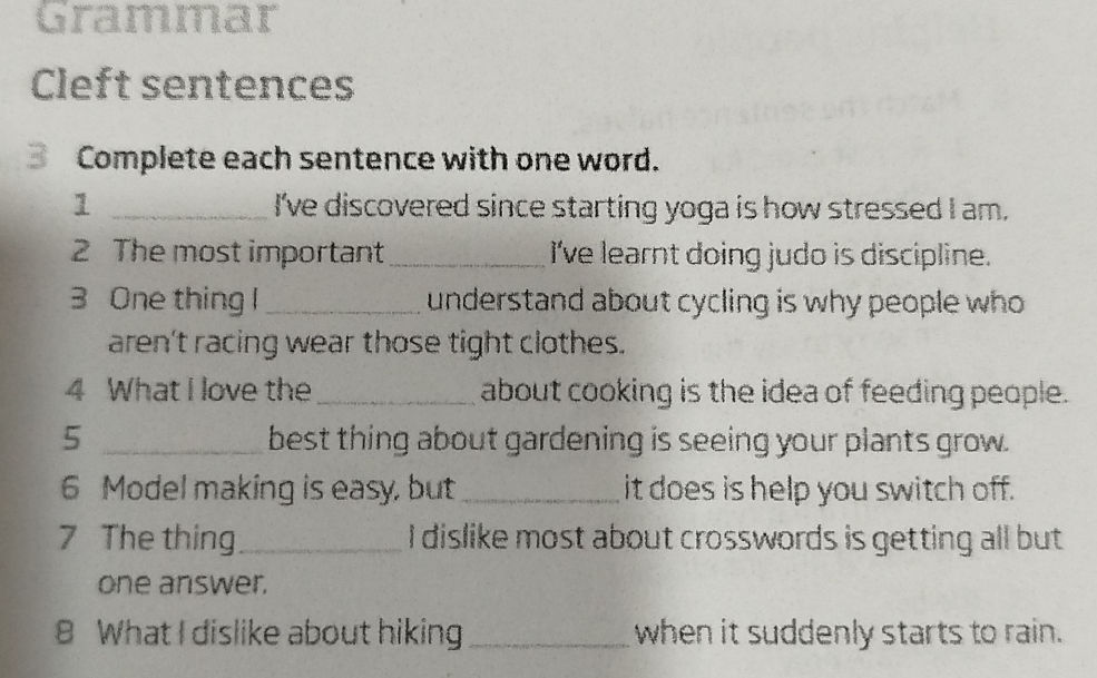 3 Complete each sentence with one word. 1 | StudyX