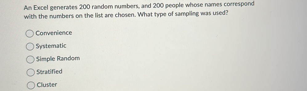 An Excel generates 200 random numbers, and | StudyX