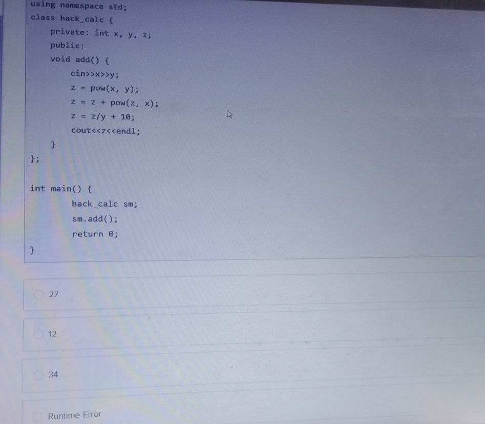 ```cpp using namespace std; class hack_calc | StudyX
