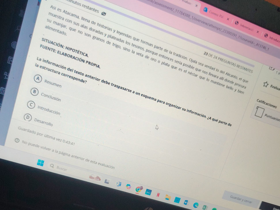 La información del texto anterior debe | StudyX