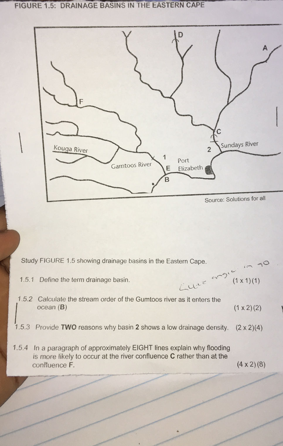 Study FIGURE 1.5 showing drainage basins in | StudyX