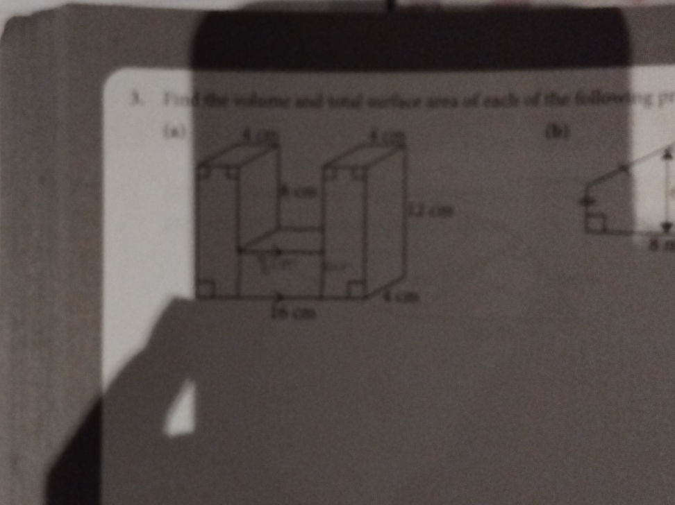 3. Find the volume and total surface area of | StudyX