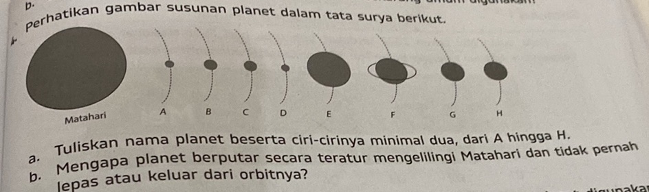 Perhatikan gambar susunan planet dalam tata | StudyX