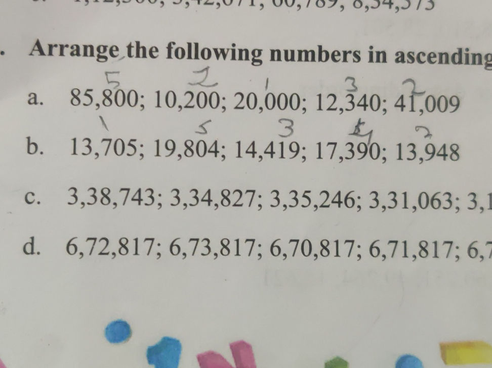 Arrange the following numbers in ascending | StudyX