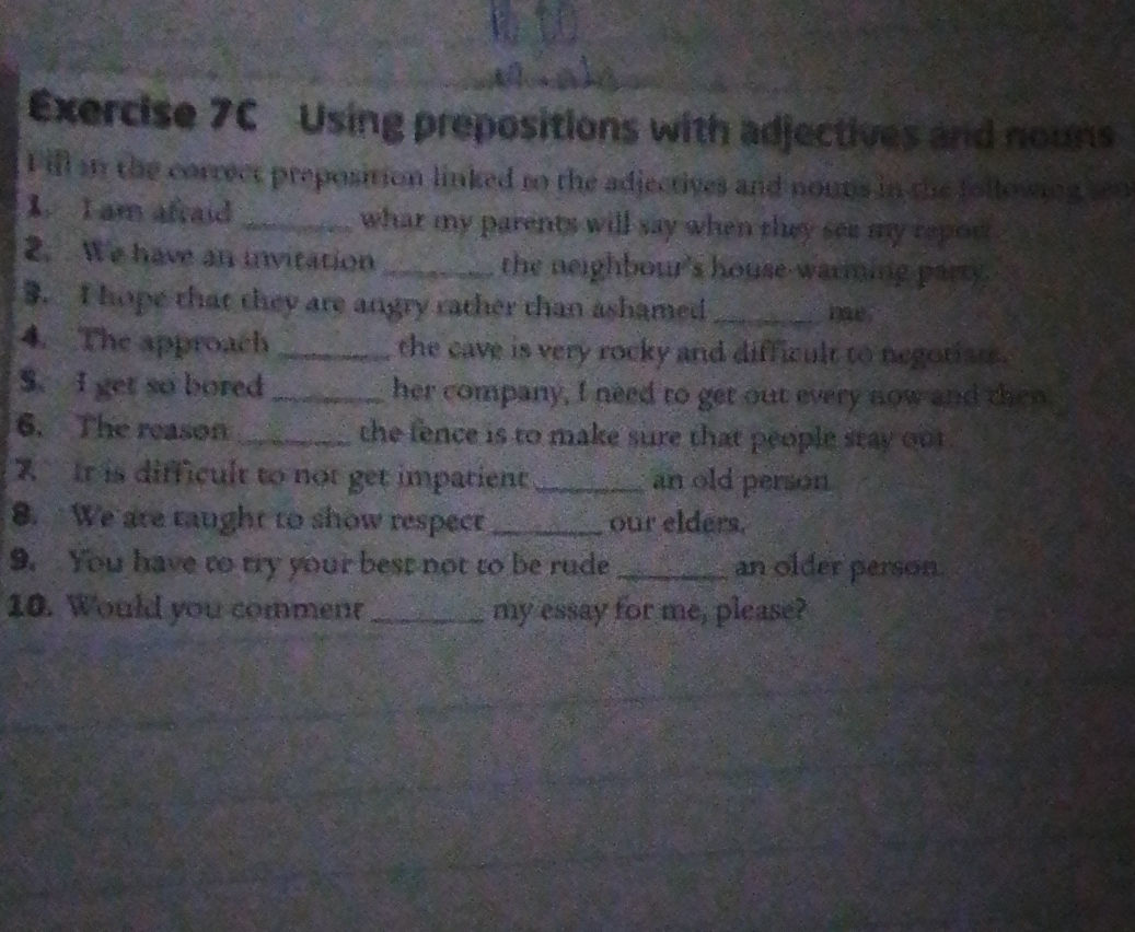 Exercise 7C Using prepositions with | StudyX