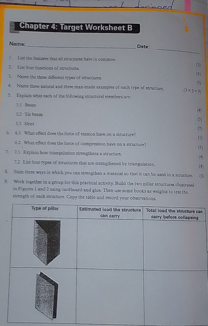 List the features that all structures have