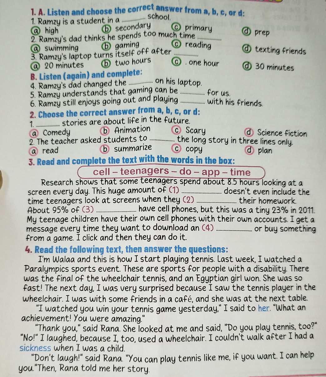1. A. Listen and choose the correct answer | StudyX