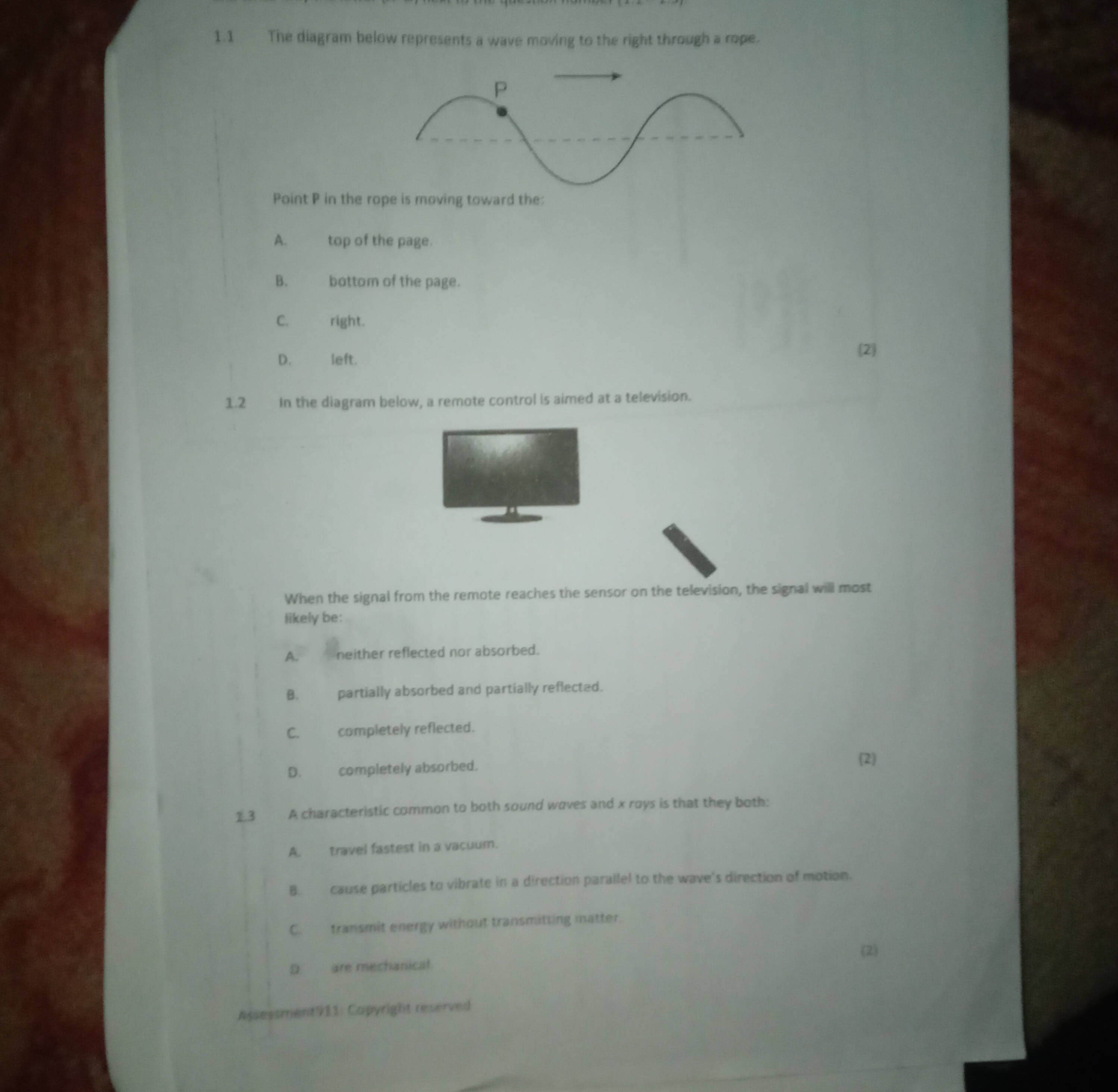 1.1 The diagram below represents a wave | StudyX