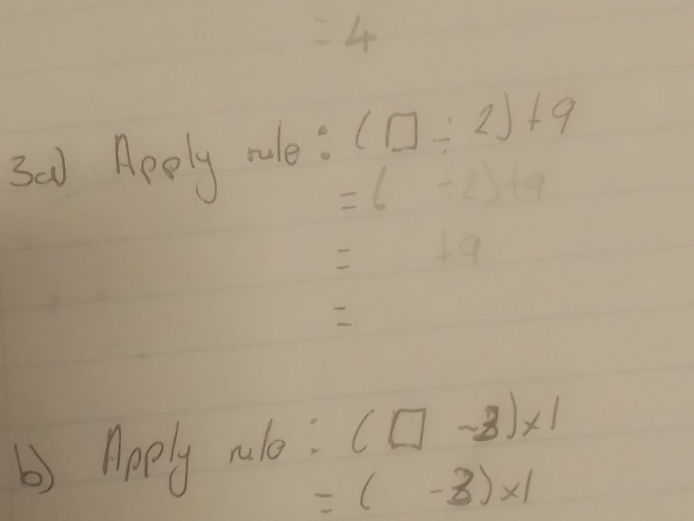 3a) Apply rule: ($ 2) + 9$ = = +9 = b) | StudyX