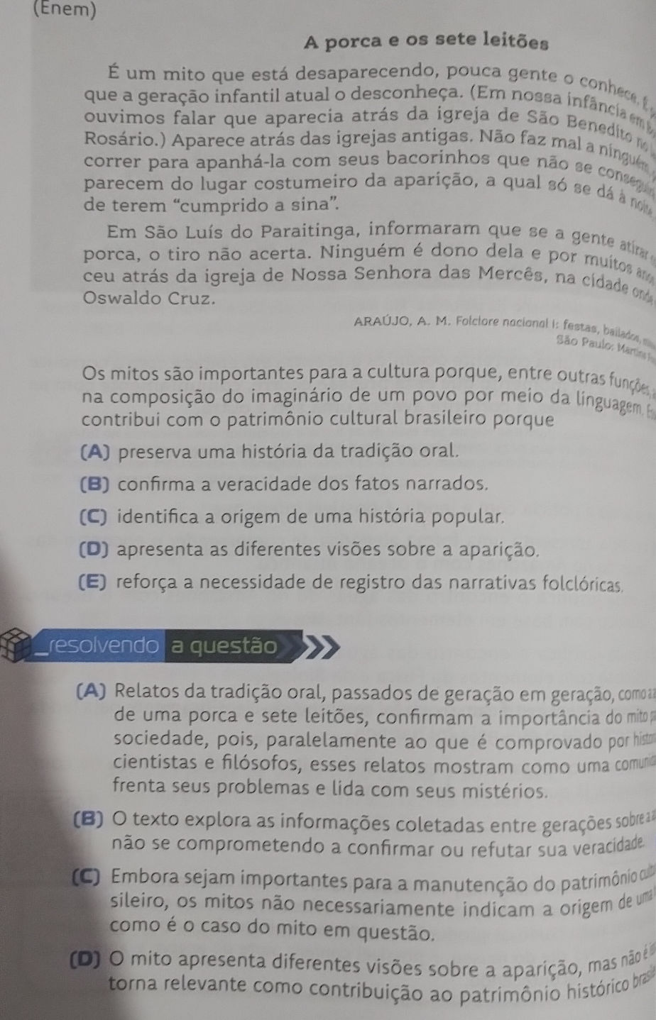 Os mitos são importantes para a cultura | StudyX