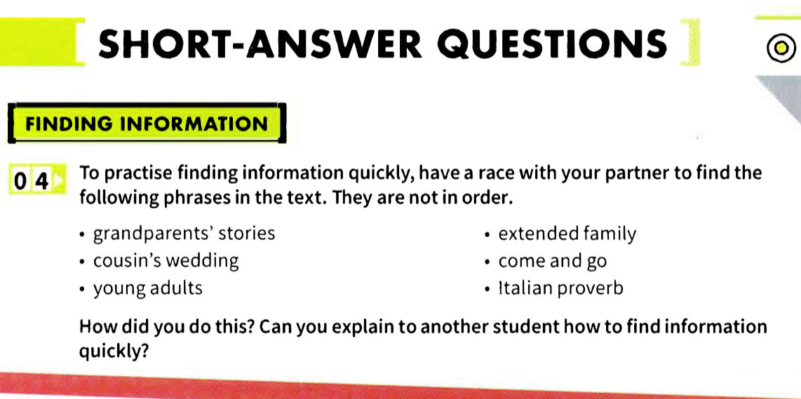 To practise finding information quickly, | StudyX