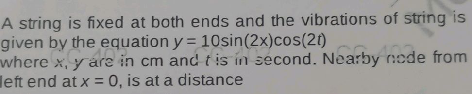 A string is fixed at both ends and the | StudyX