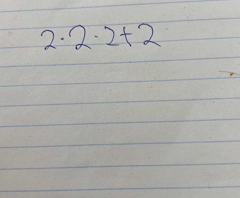 Solve the math problem: 2 * 2 - 2 + 2 | StudyX