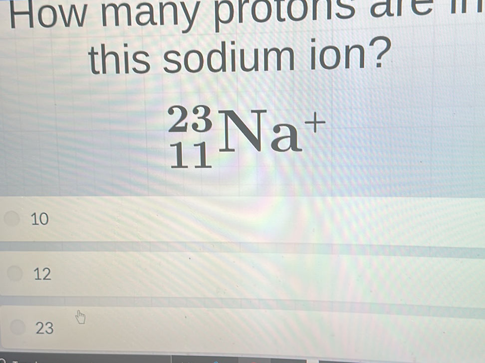 How many protons are in this sodium ion? | StudyX