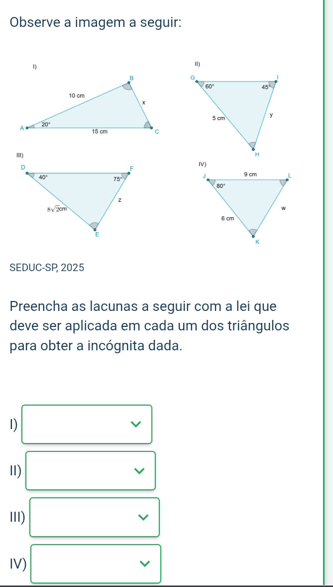 Observe a imagem a seguir: I) ``` B 10 cm | StudyX