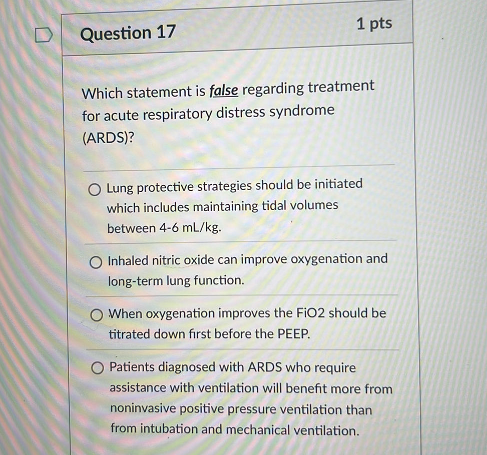 Which statement is false regarding treatment | StudyX
