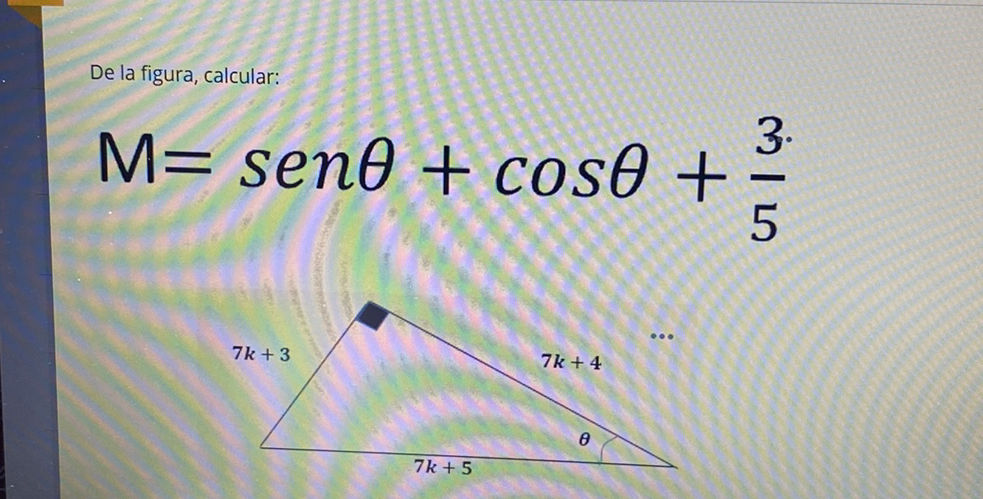 De la figura, calcular: $M = sen heta + | StudyX