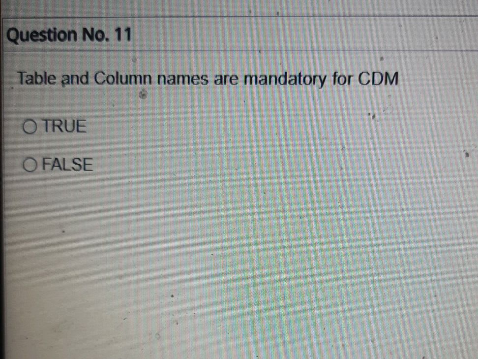 Table and Column names are mandatory for CDM | StudyX