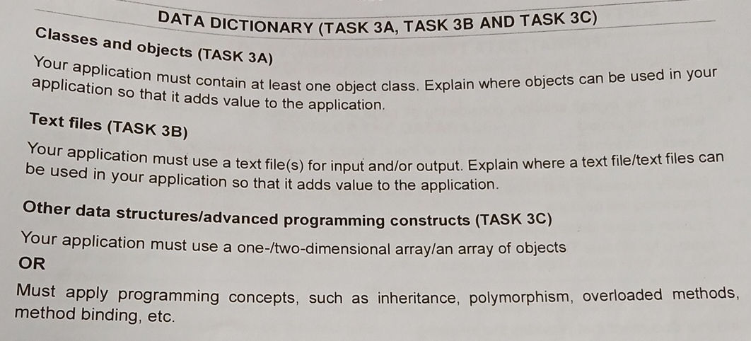 DATA DICTIONARY (TASK 3A, TASK 3B AND TASK | StudyX