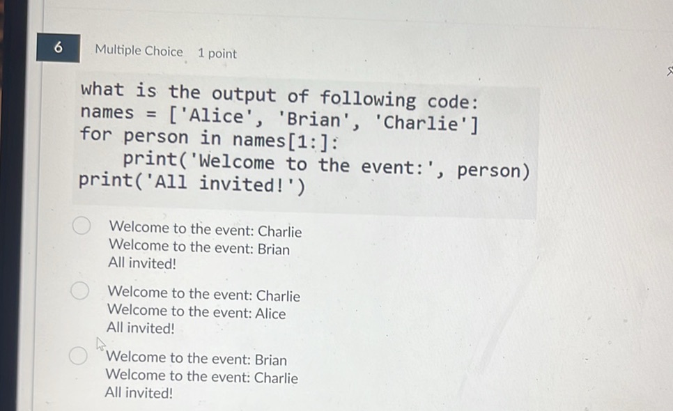 what is the output of following code: | StudyX