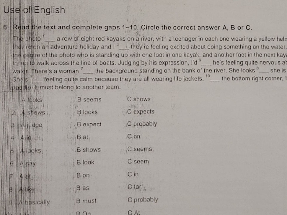 Read the text and complete gaps 1-10. Circle | StudyX