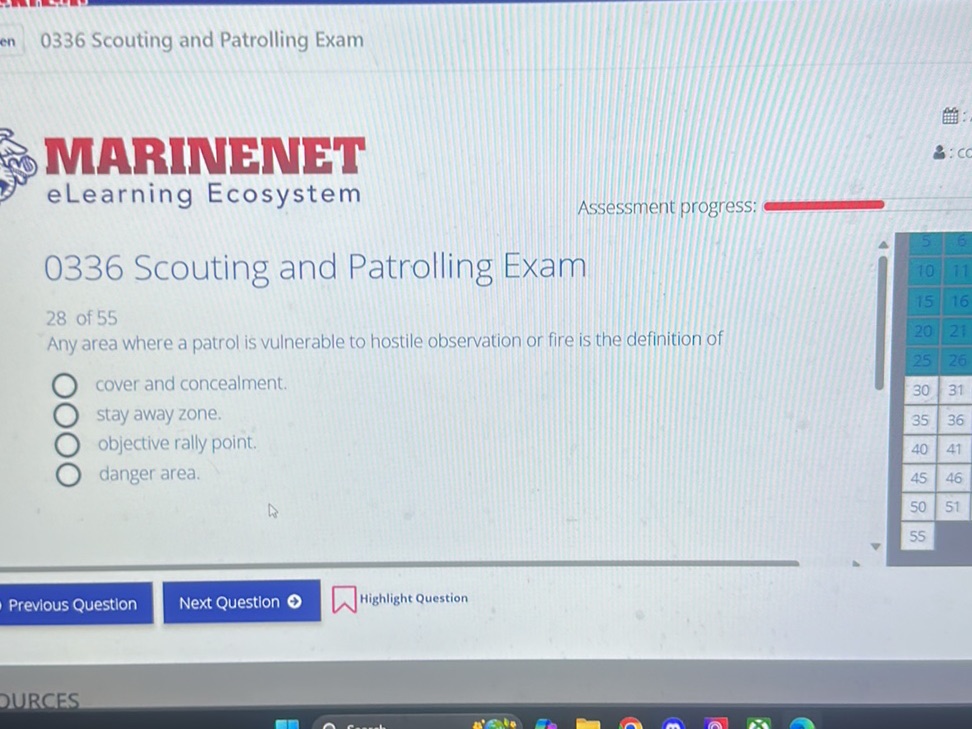 Objective Rally Point Definition Any area where a patrol is vulnerable to | StudyX