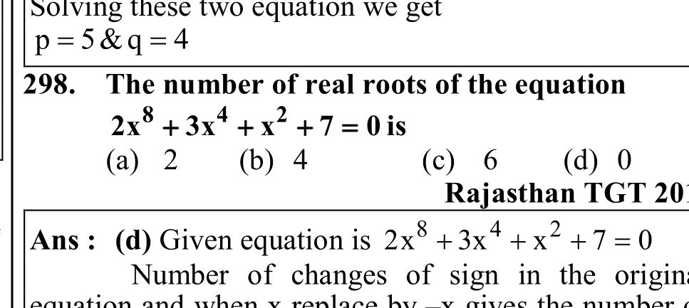 298. The number of real roots of the | StudyX