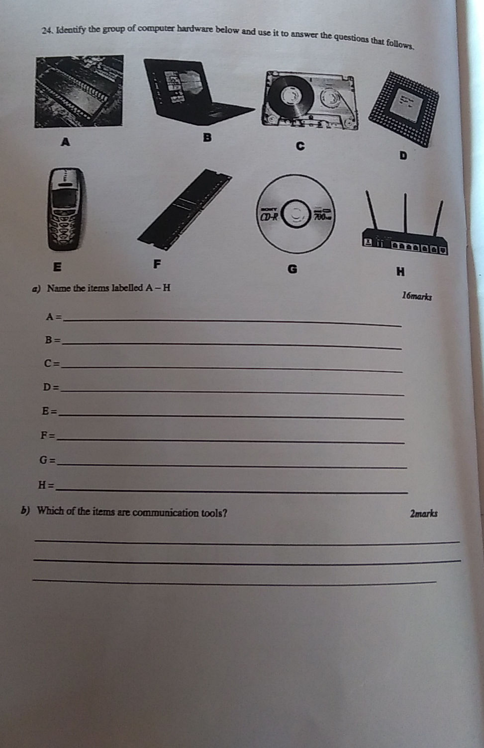 24. Identify the group of computer hardware | StudyX