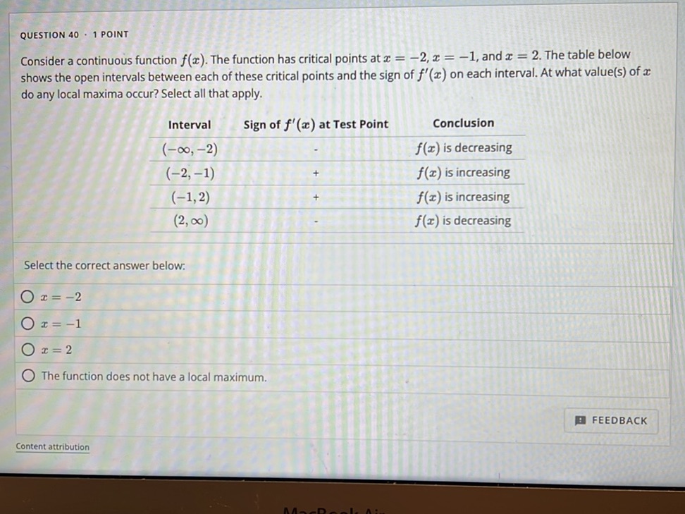 Consider a continuous function $f(x)$. The | StudyX