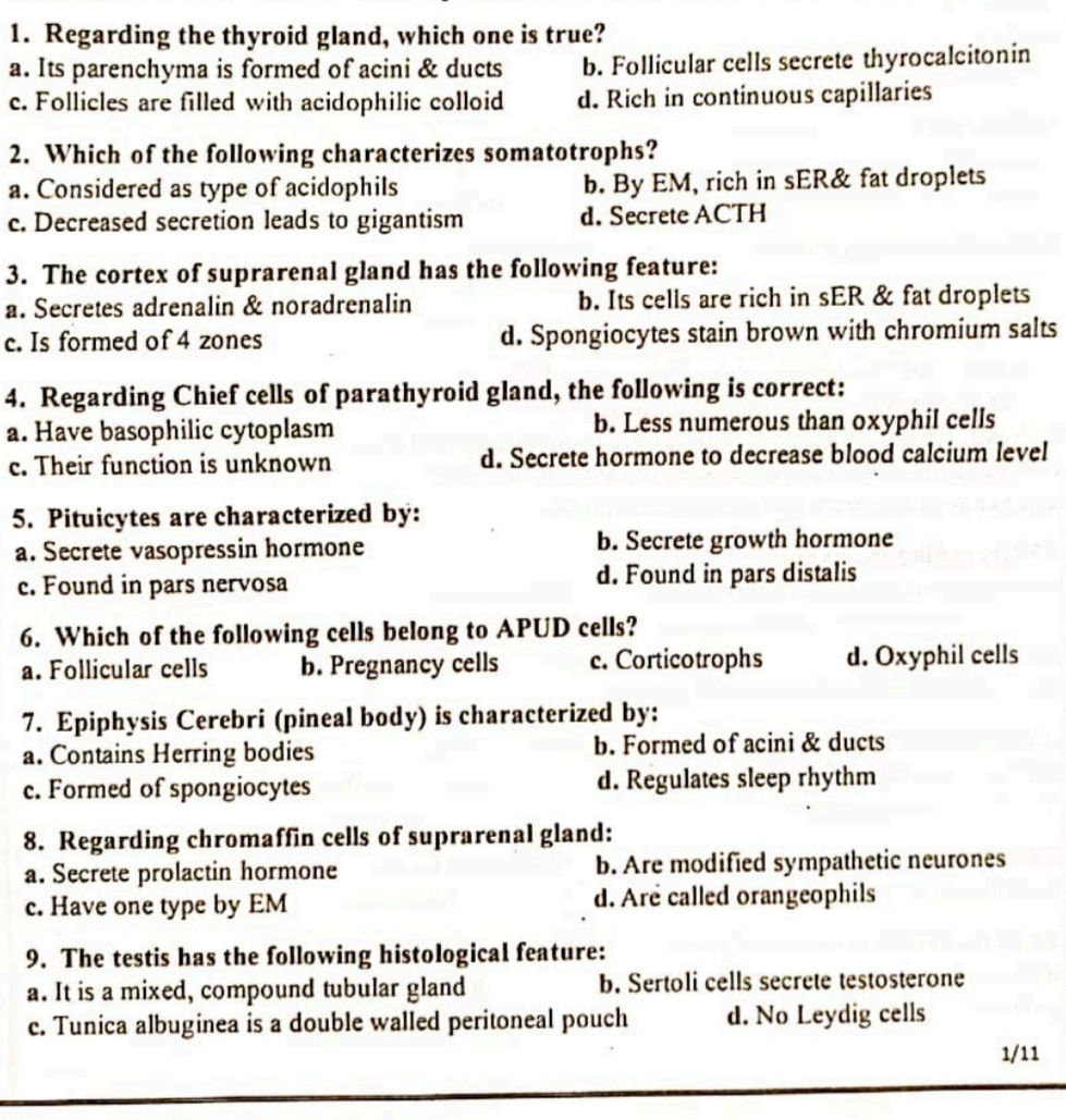 1. Regarding the thyroid gland, which one is | StudyX