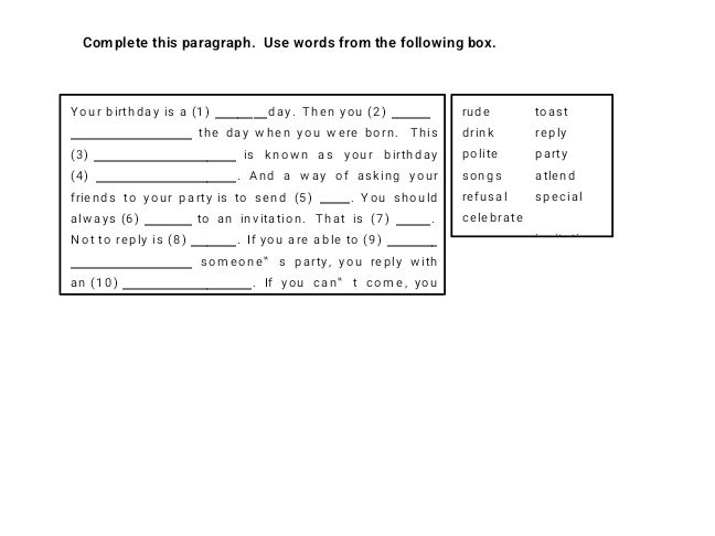 Complete this paragraph. Use words from the | StudyX