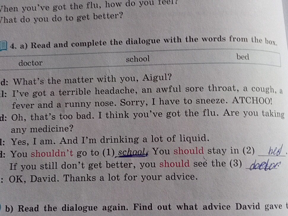 4. a) Read and complete the dialogue with | StudyX