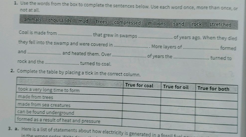 1. Use the words from the box to complete | StudyX