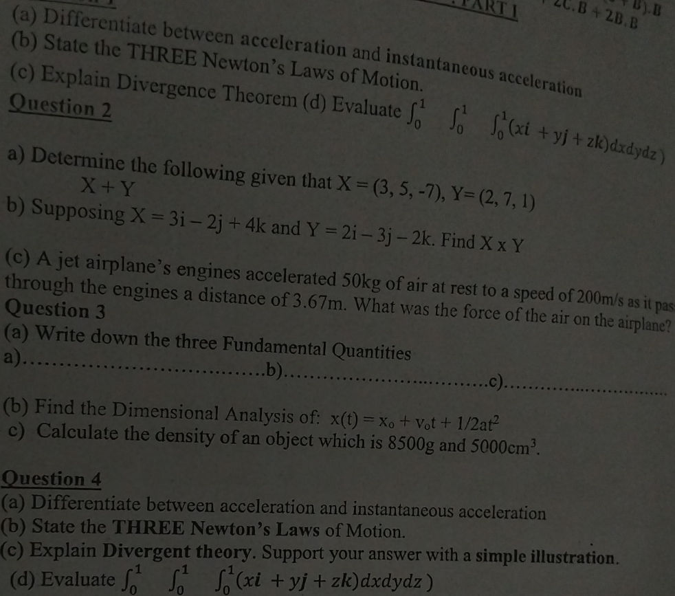 (a) Differentiate between acceleration and | StudyX