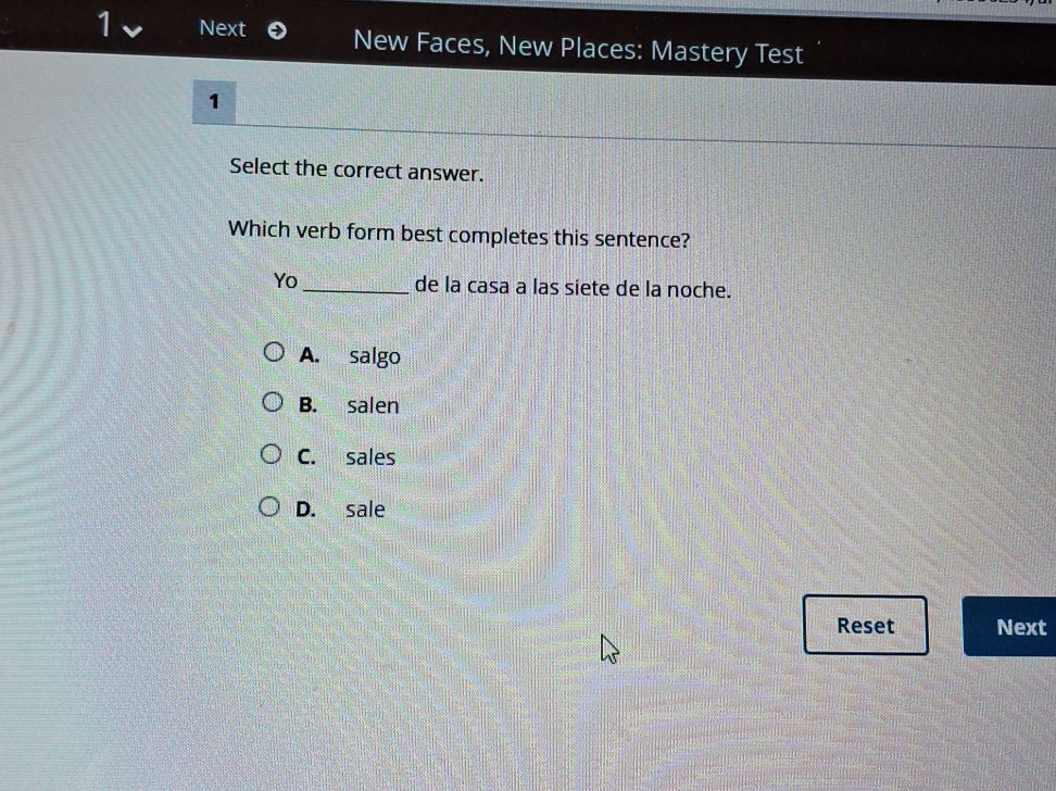 Select the correct answer. Which verb form | StudyX