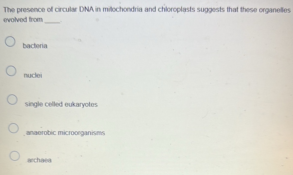 The presence of circular DNA in mitochondria | StudyX